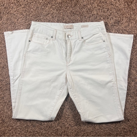Seven7 Women’s White Denim Boot Leg Cut Jeans - Picture 1 of 9